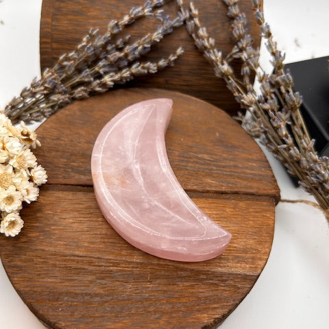 Rose Quartz Shallow Moon Bowl