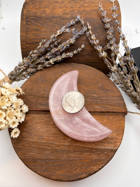 Rose Quartz Shallow Moon Bowl