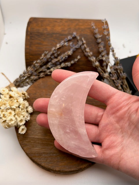 Rose Quartz Shallow Moon Bowl