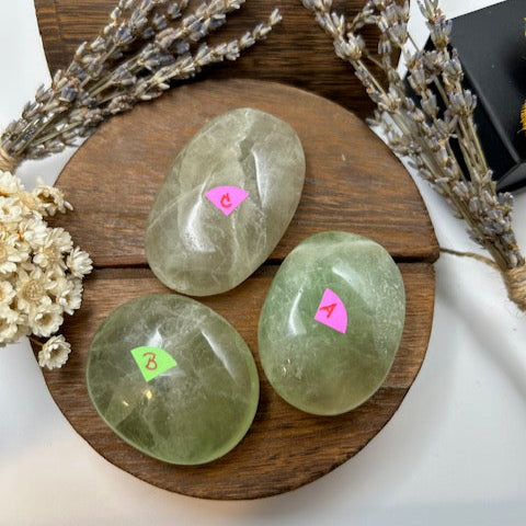 Green Fluorite Palm Stones