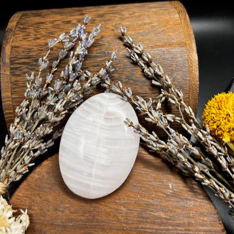 SPECIAL Large Mangano Calcite Palm Stone