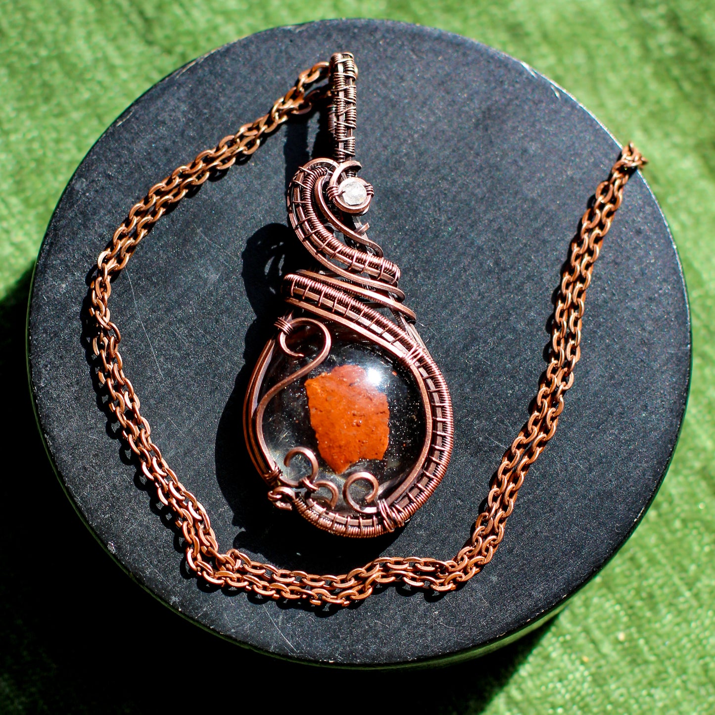 SPECIAL Norwich State Hospital Fragment Necklace with Moonstone & Copper Wire