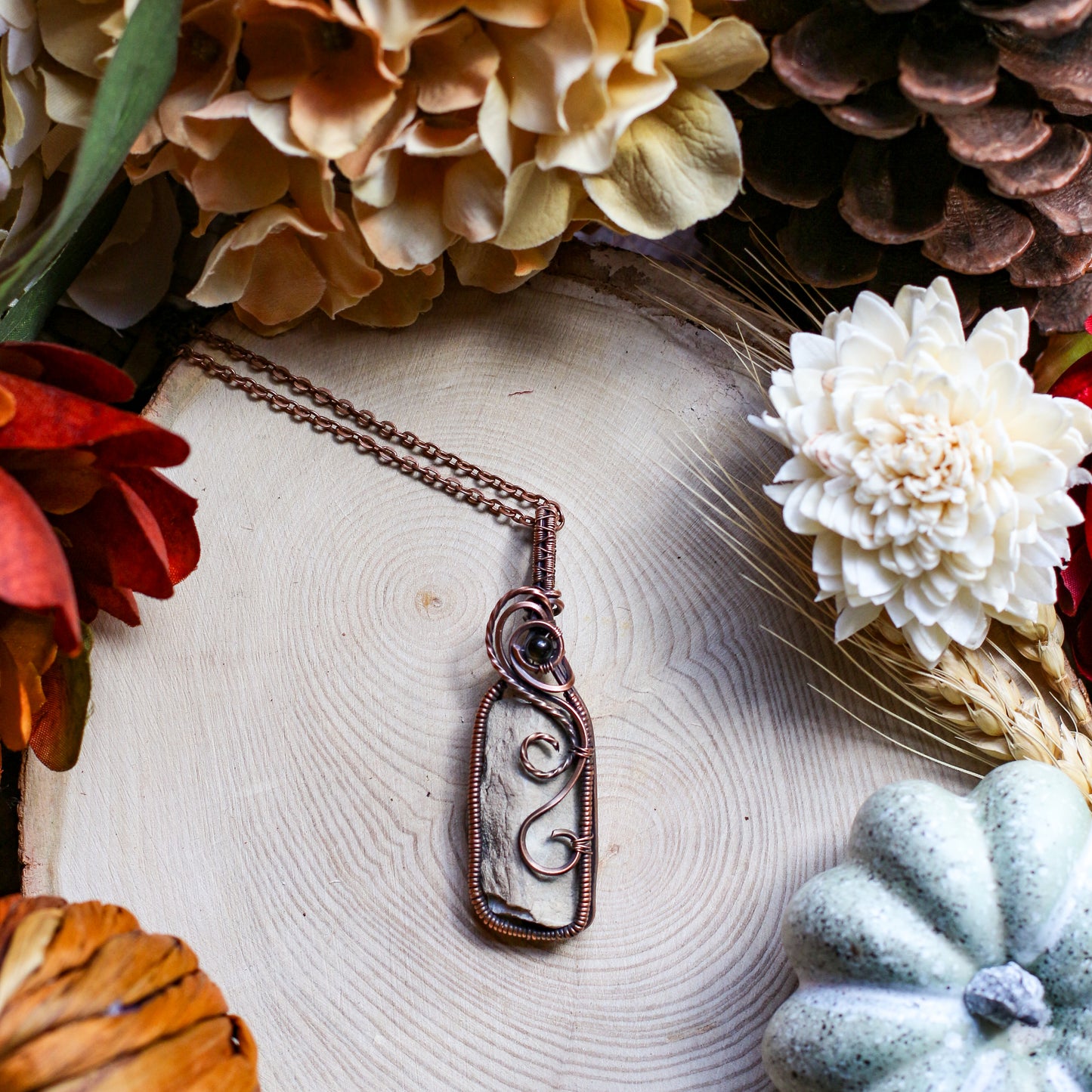 RARE Old Joliet Prison Fragment Necklace (Aged Copper & Obsidian)