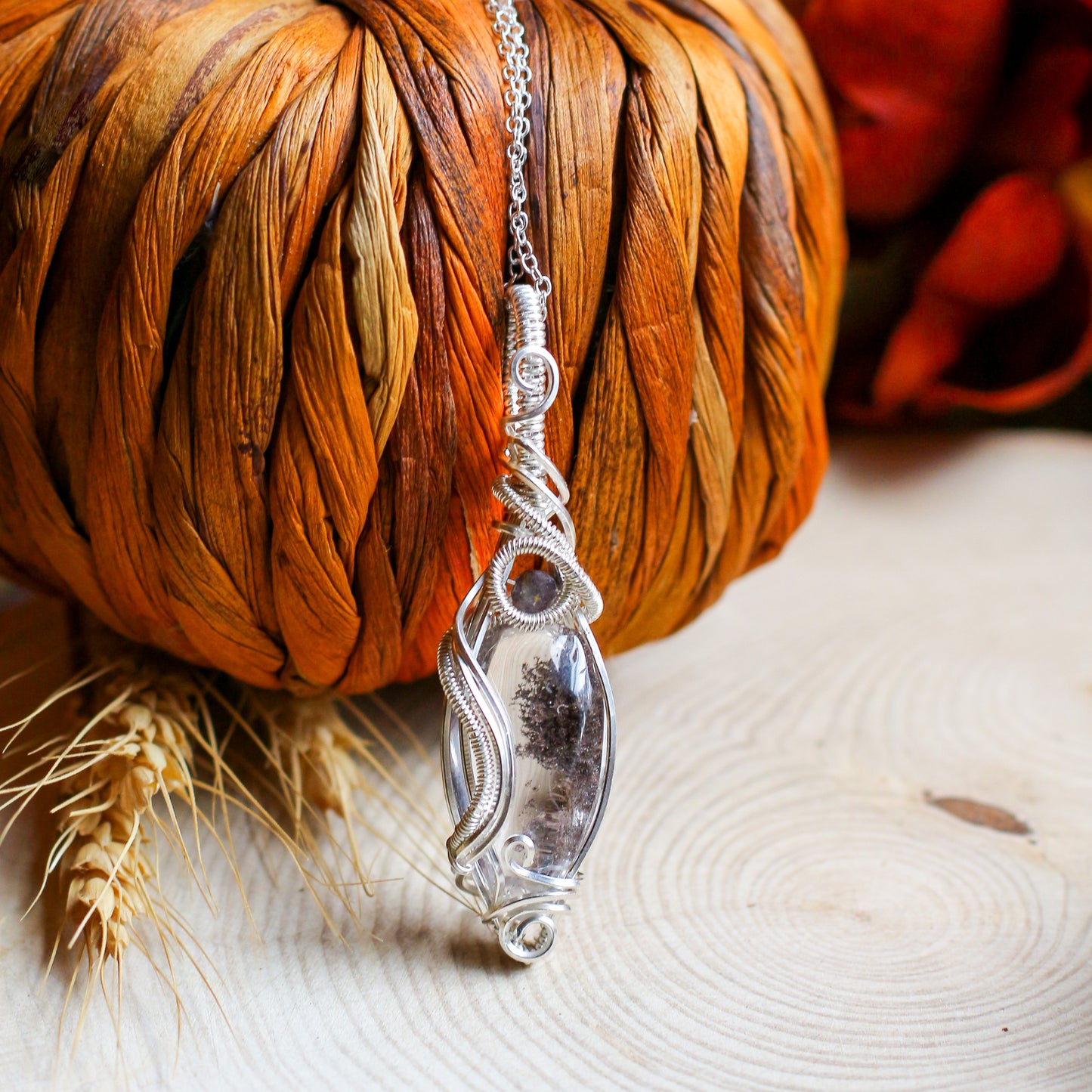 Special Garden "Ghost" Quartz & Sterling Silver Necklace