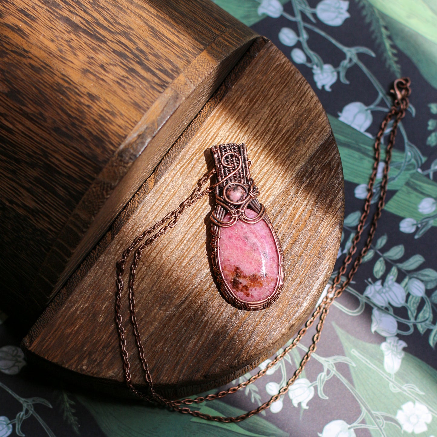 Rhodonite & Aged Copper Necklace