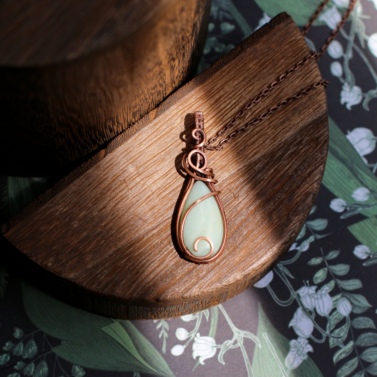 Light Amazonite & Aged Copper Necklace