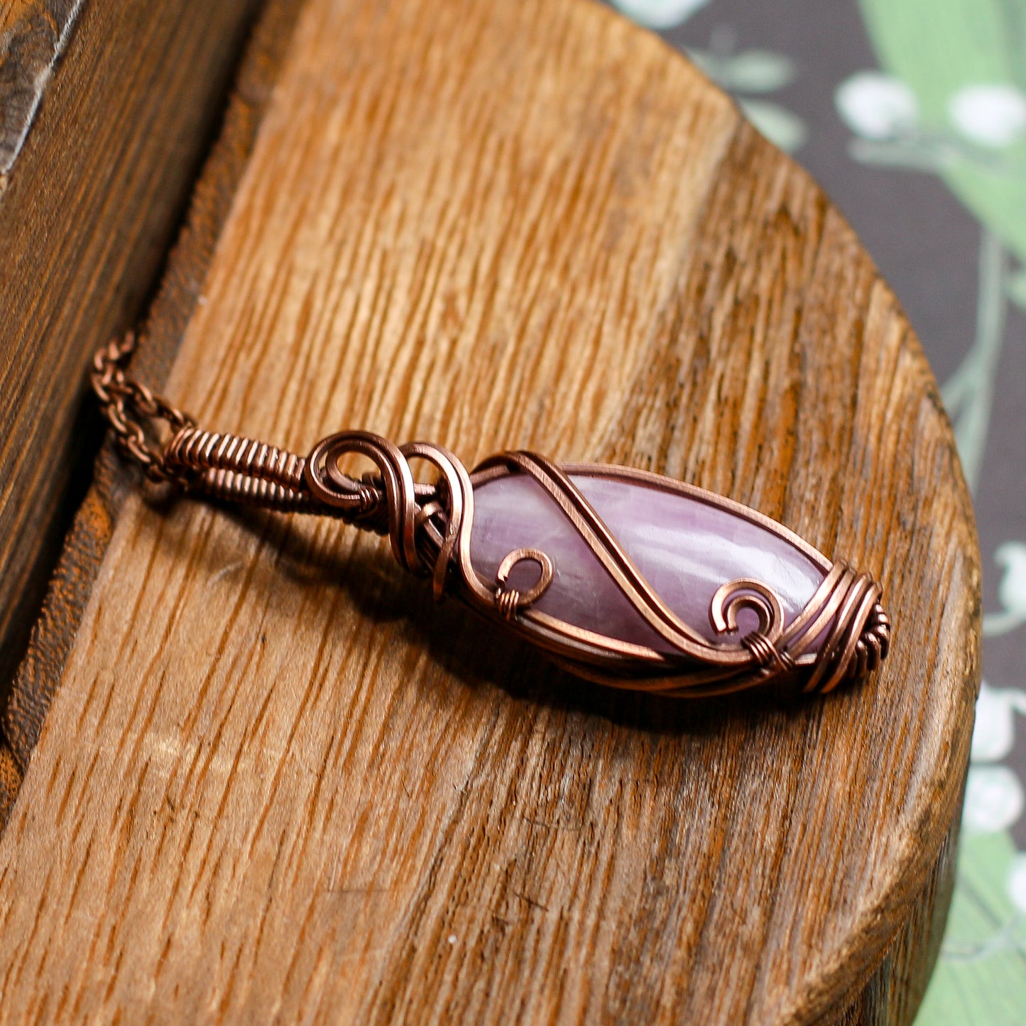 Kunzite & Aged Copper Necklace