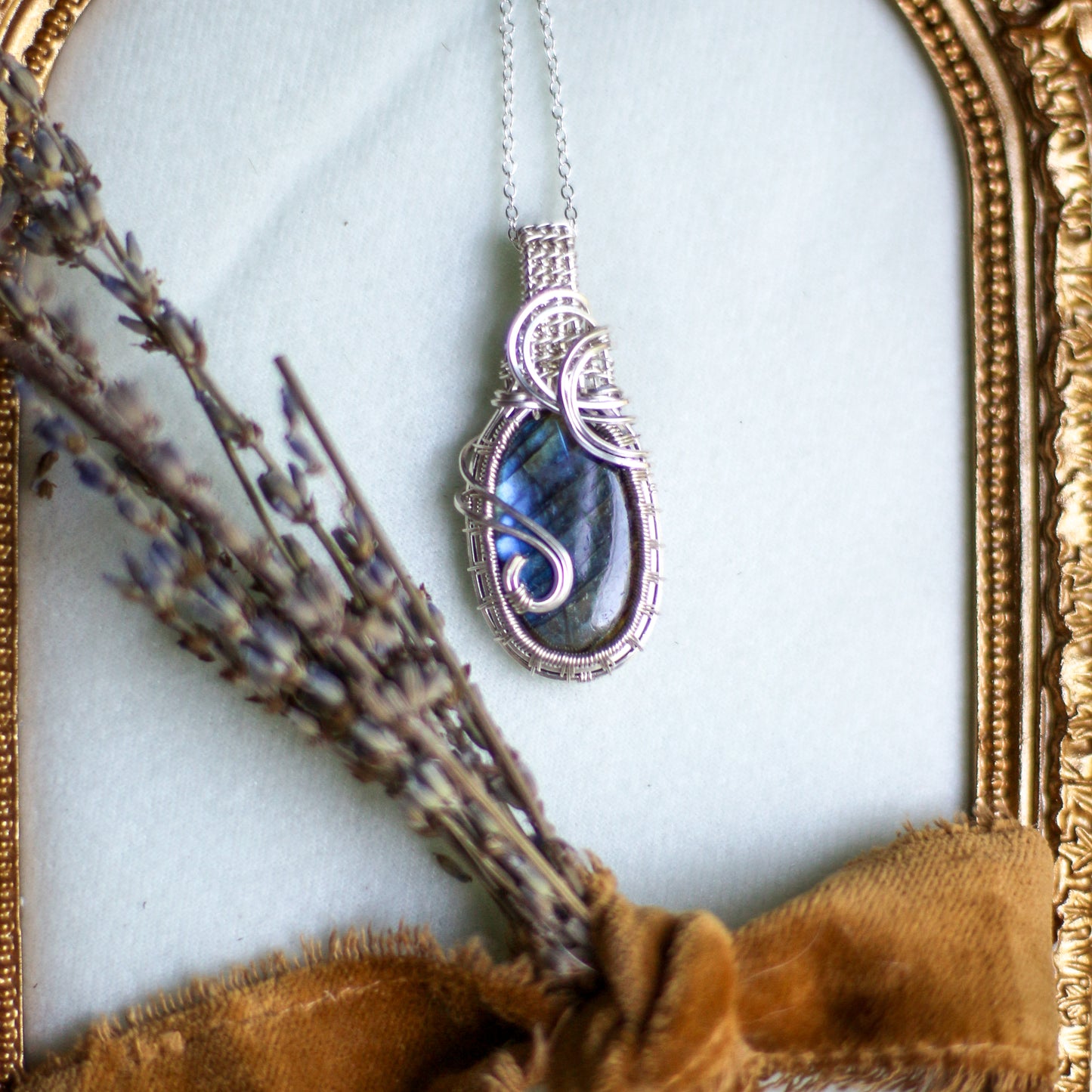 Flashy Labradorite & Genuine Sterling Silver Necklace