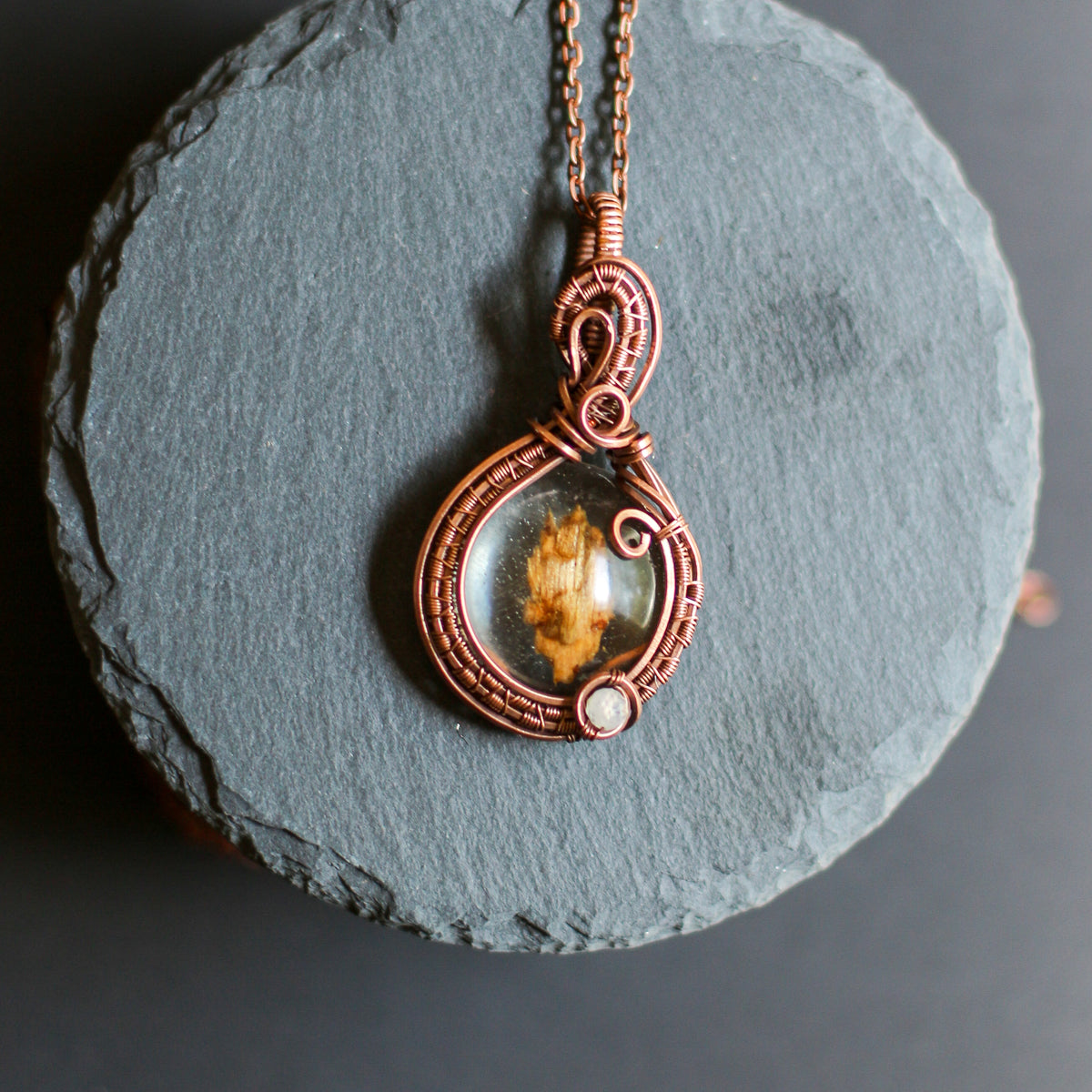 Genuine Arnold Estate (Conjuring House) Wood Fragment Necklace (Aged Copper)