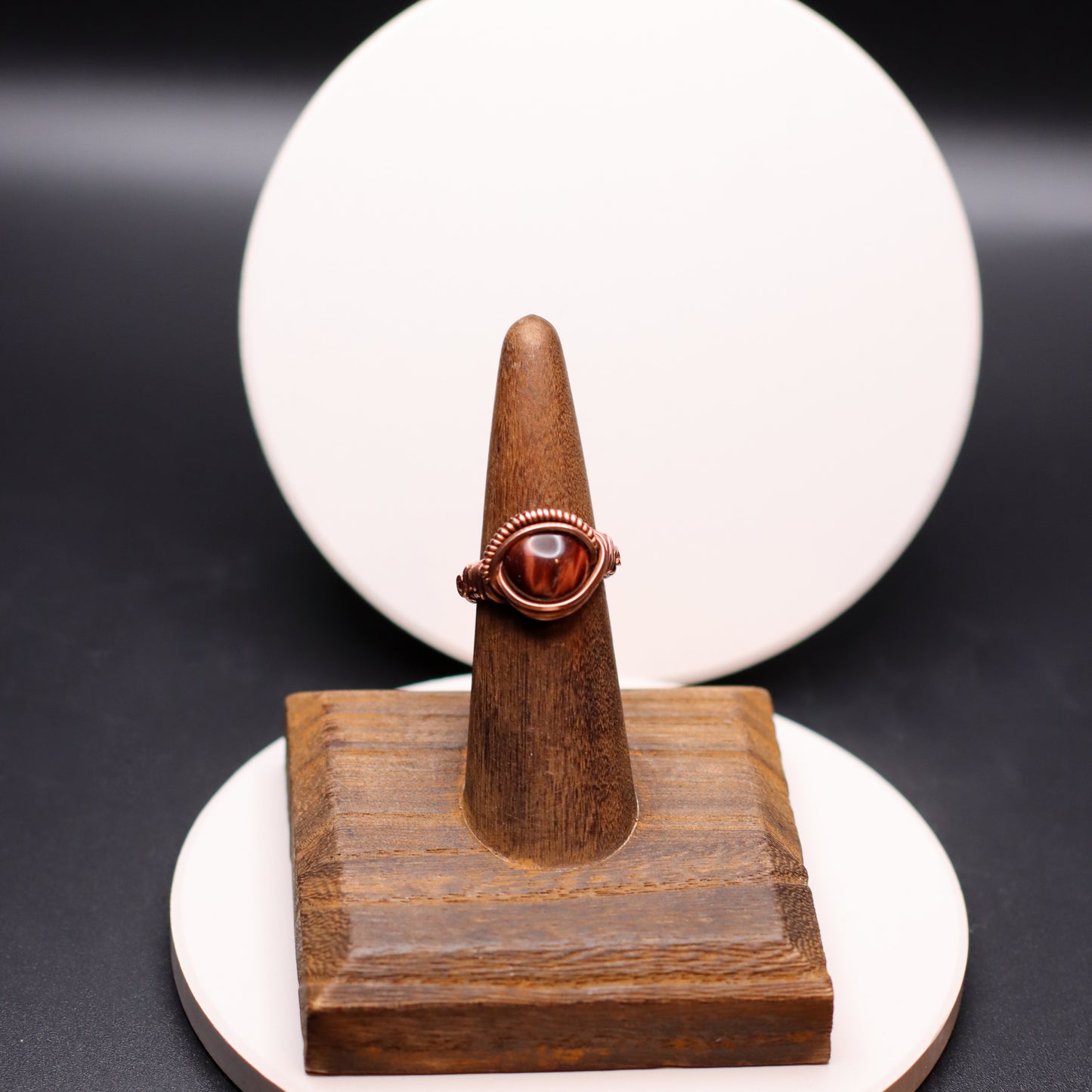 Red Tiger's Eye & Aged Copper Ring (SIZE 6)