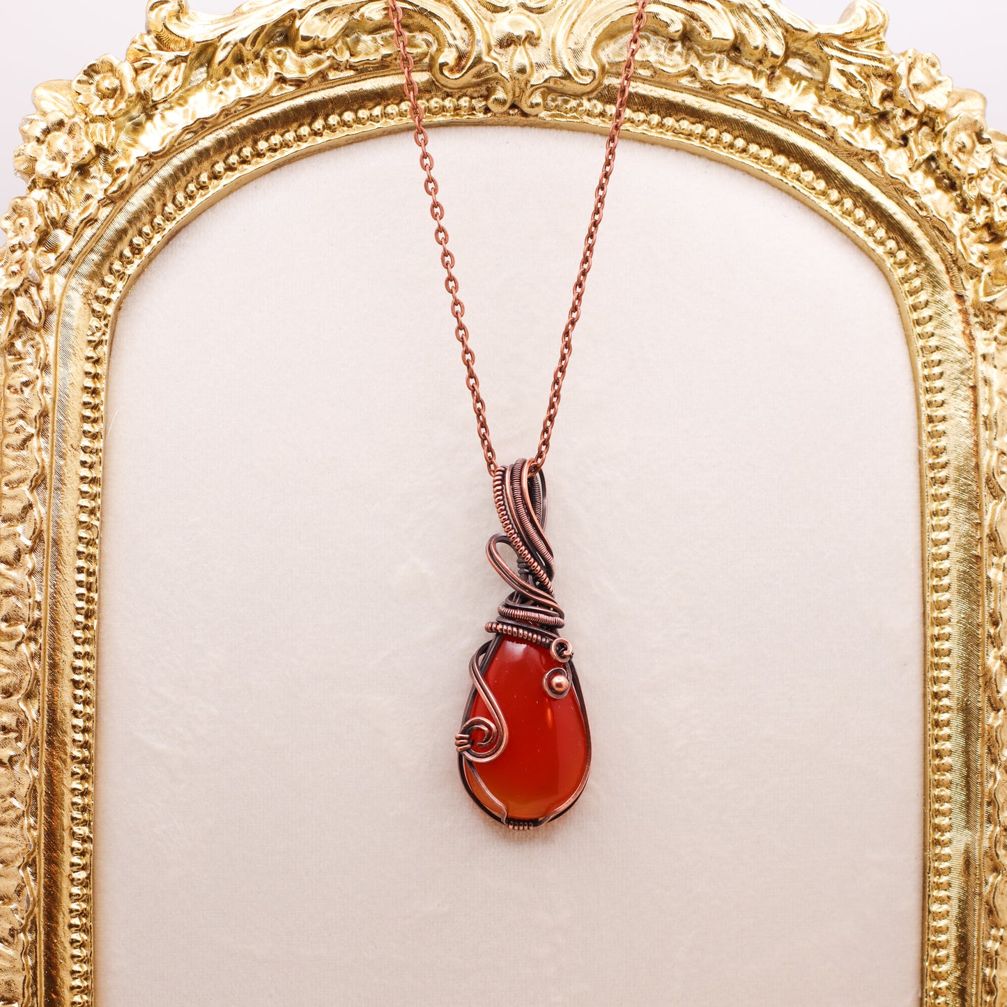 BOLD Carnelian & Aged Copper Necklace