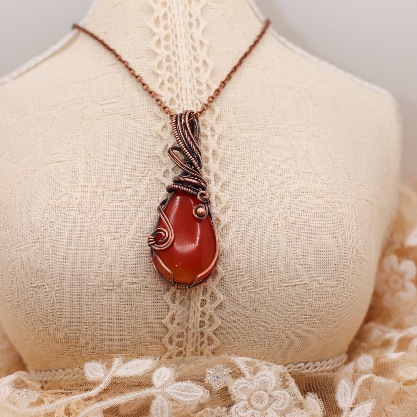 BOLD Carnelian & Aged Copper Necklace