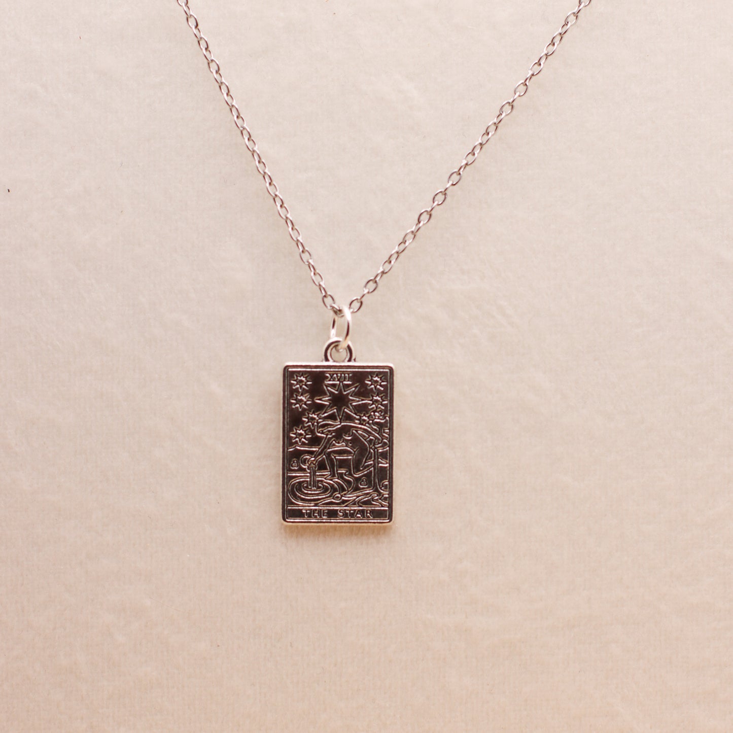 Silver Colored Tarot Card Necklaces