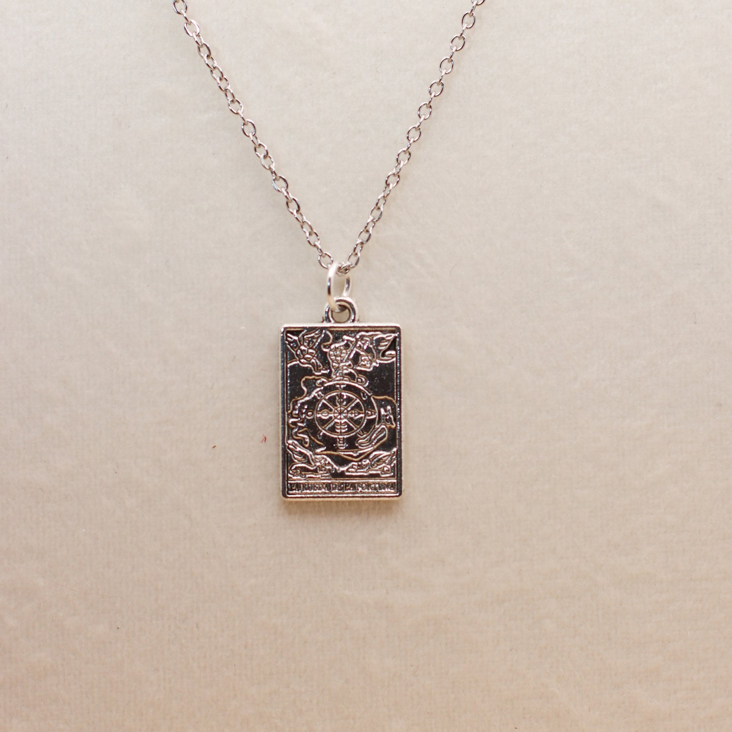 Silver Colored Tarot Card Necklaces
