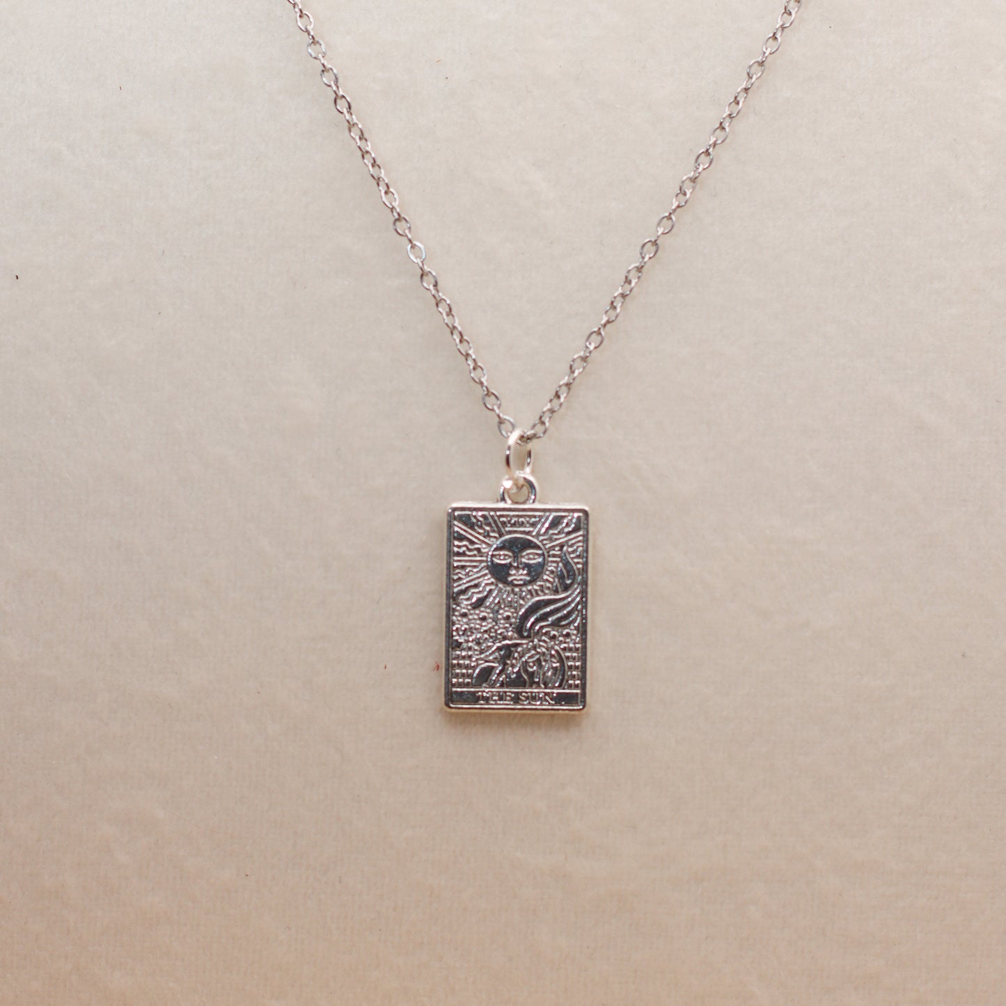 Silver Colored Tarot Card Necklaces