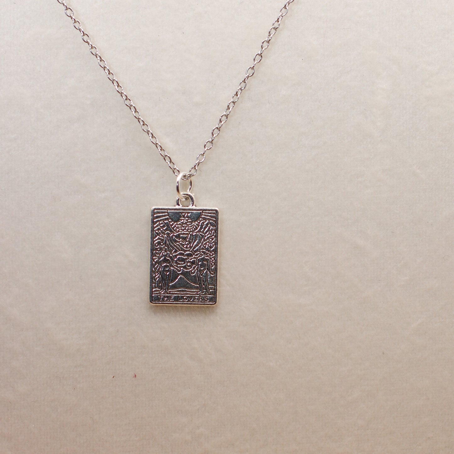Silver Colored Tarot Card Necklaces