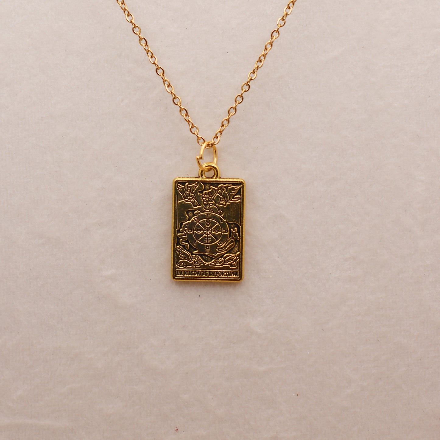 Gold Colored Tarot Card Necklaces