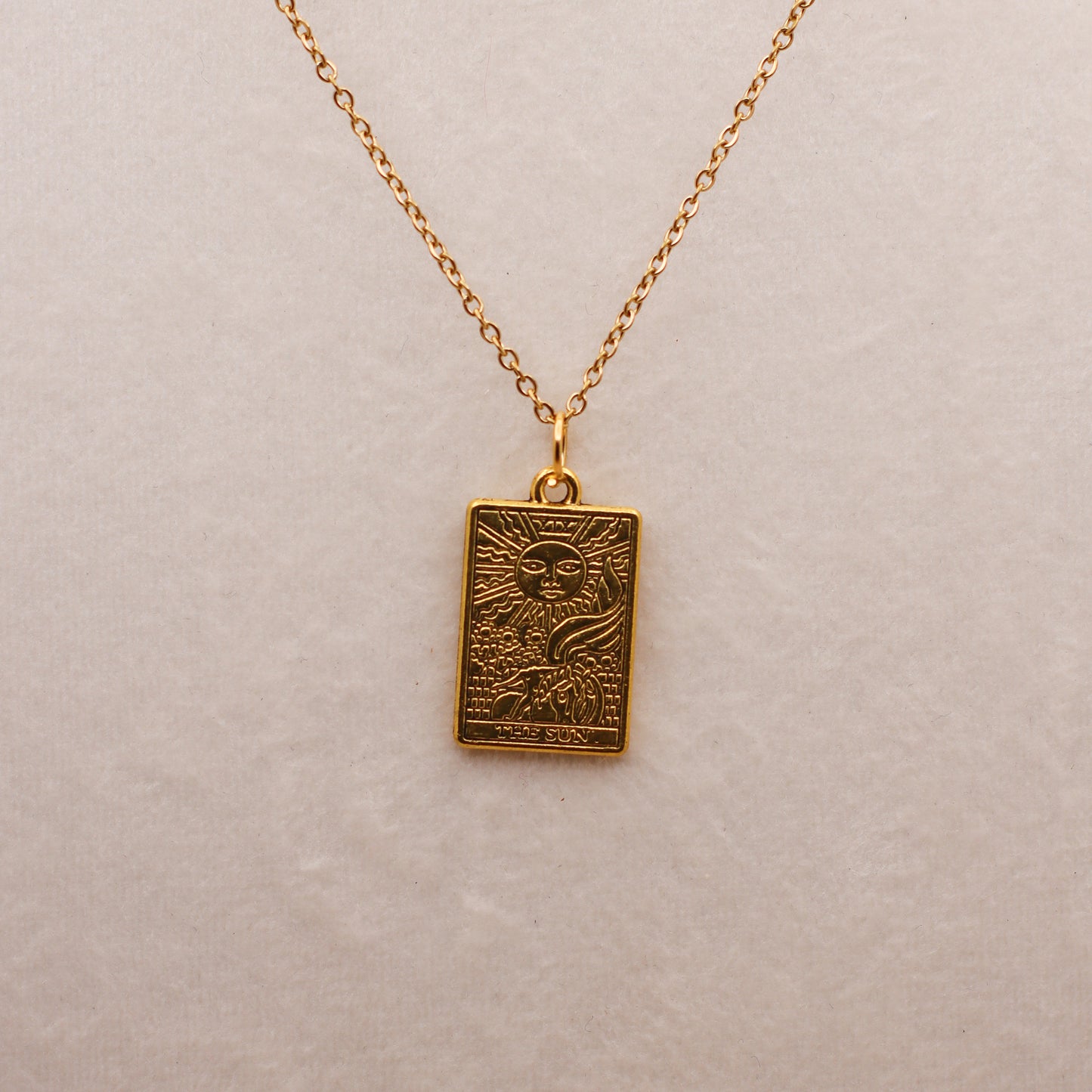 Gold Colored Tarot Card Necklaces