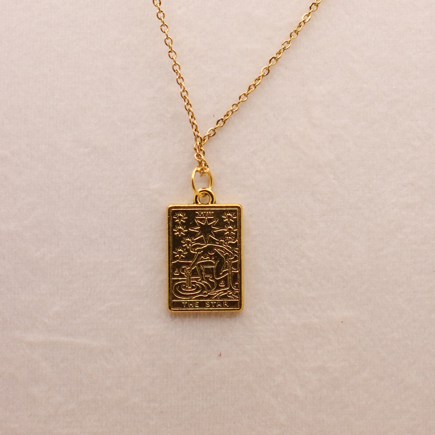 Gold Colored Tarot Card Necklaces