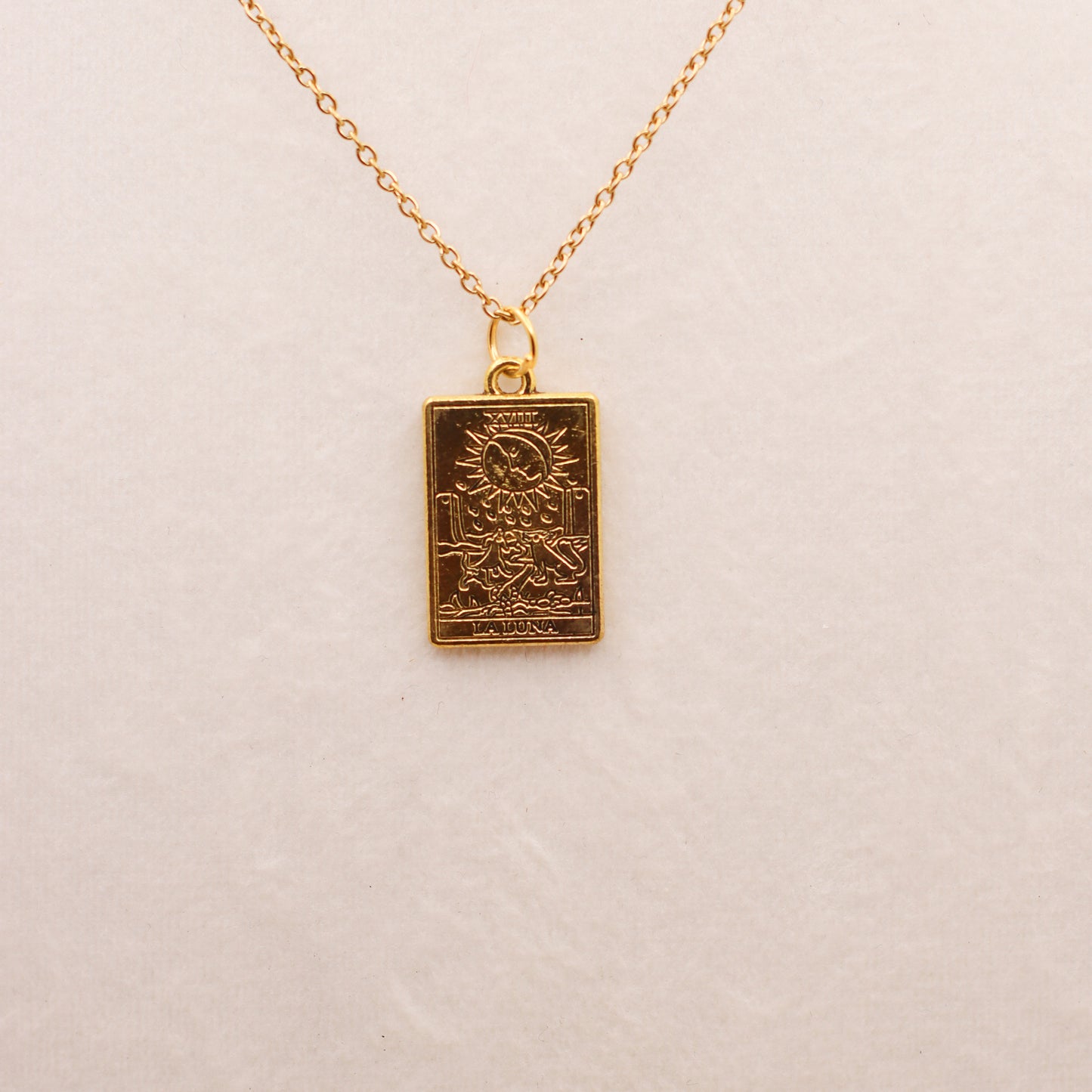 Gold Colored Tarot Card Necklaces