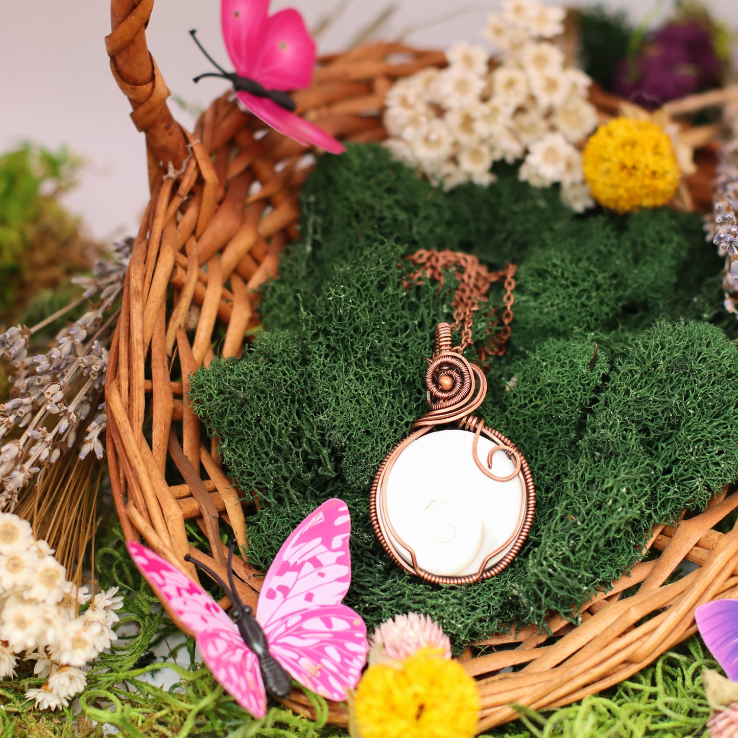 Shiva Eye Shell & Aged Copper Necklace