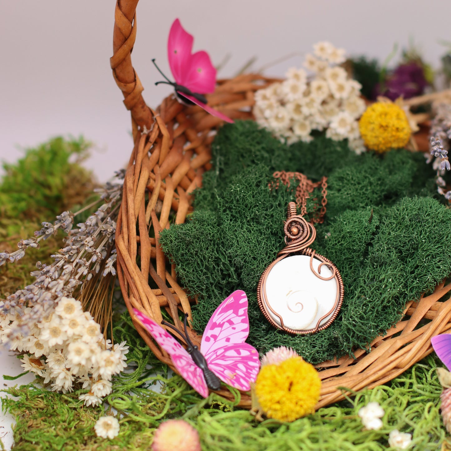 Shiva Eye Shell & Aged Copper Necklace