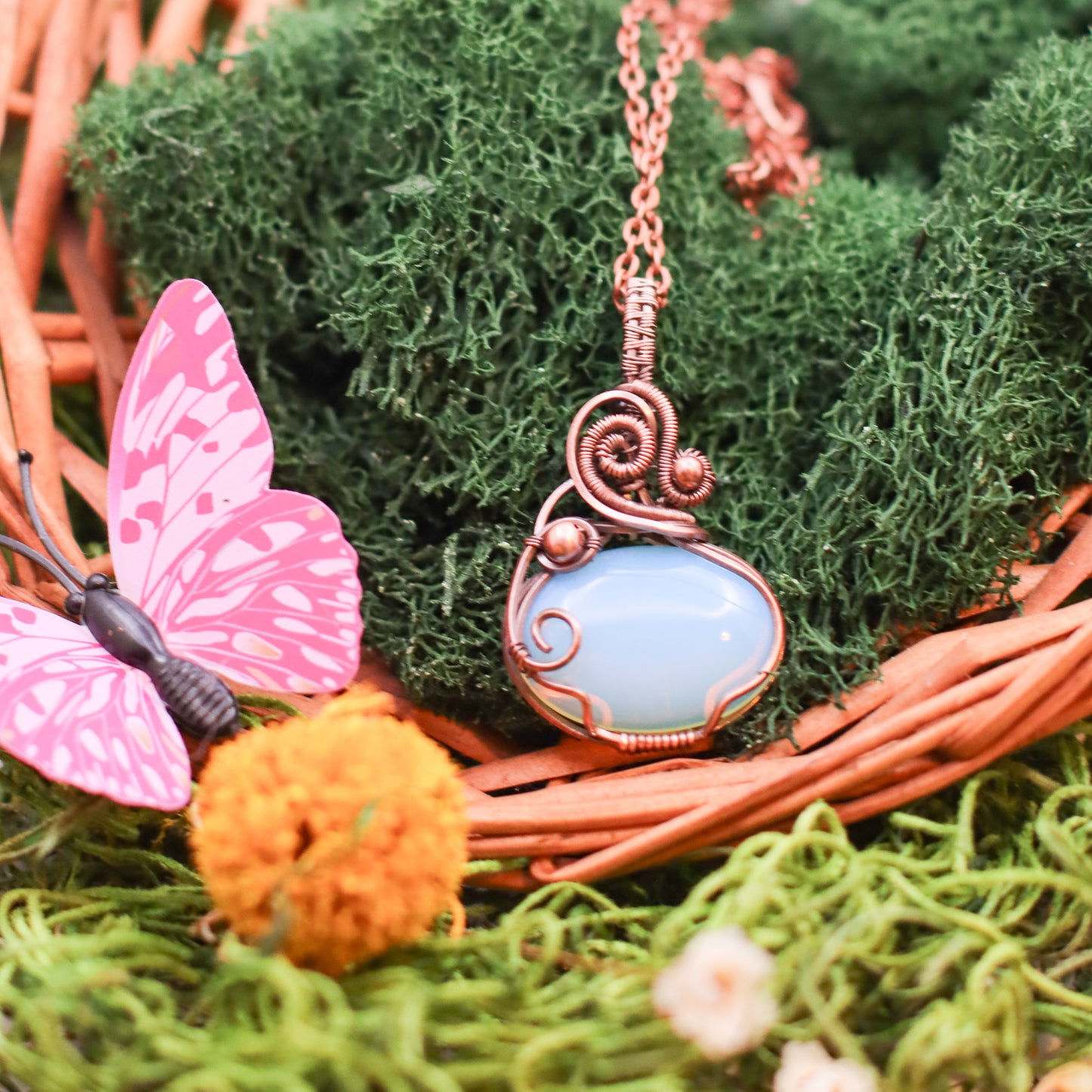 Opalite & Aged Copper Necklace
