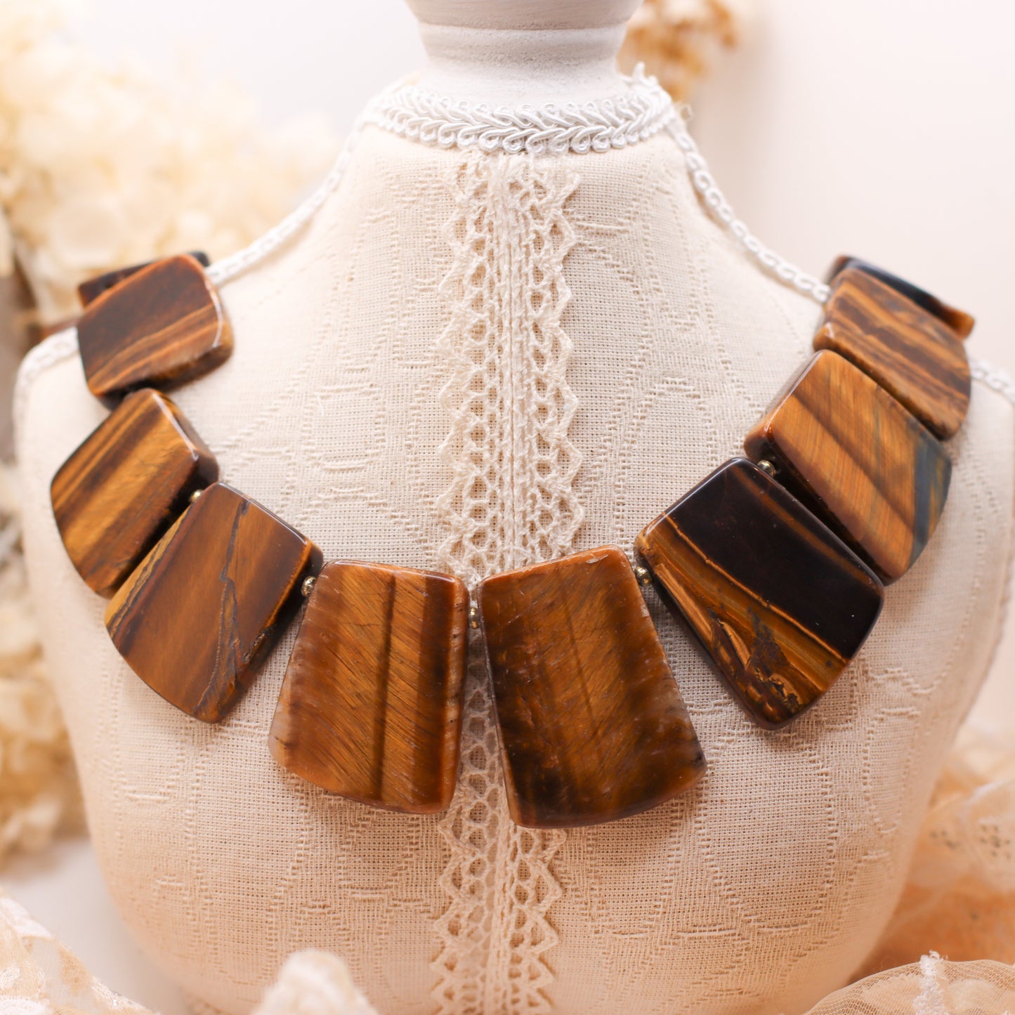 LARGE Tiger's Eye Statement Necklace