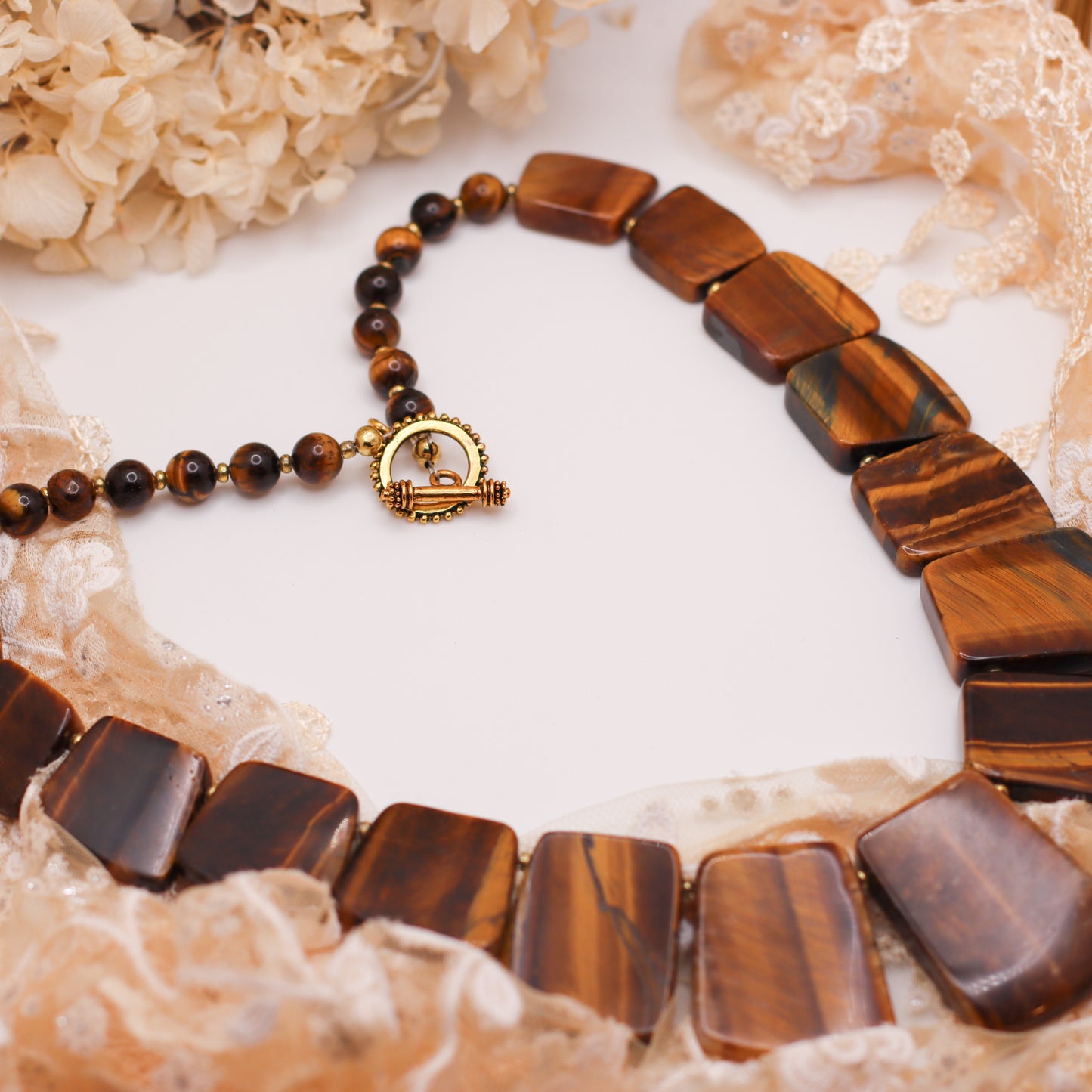 LARGE Tiger's Eye Statement Necklace