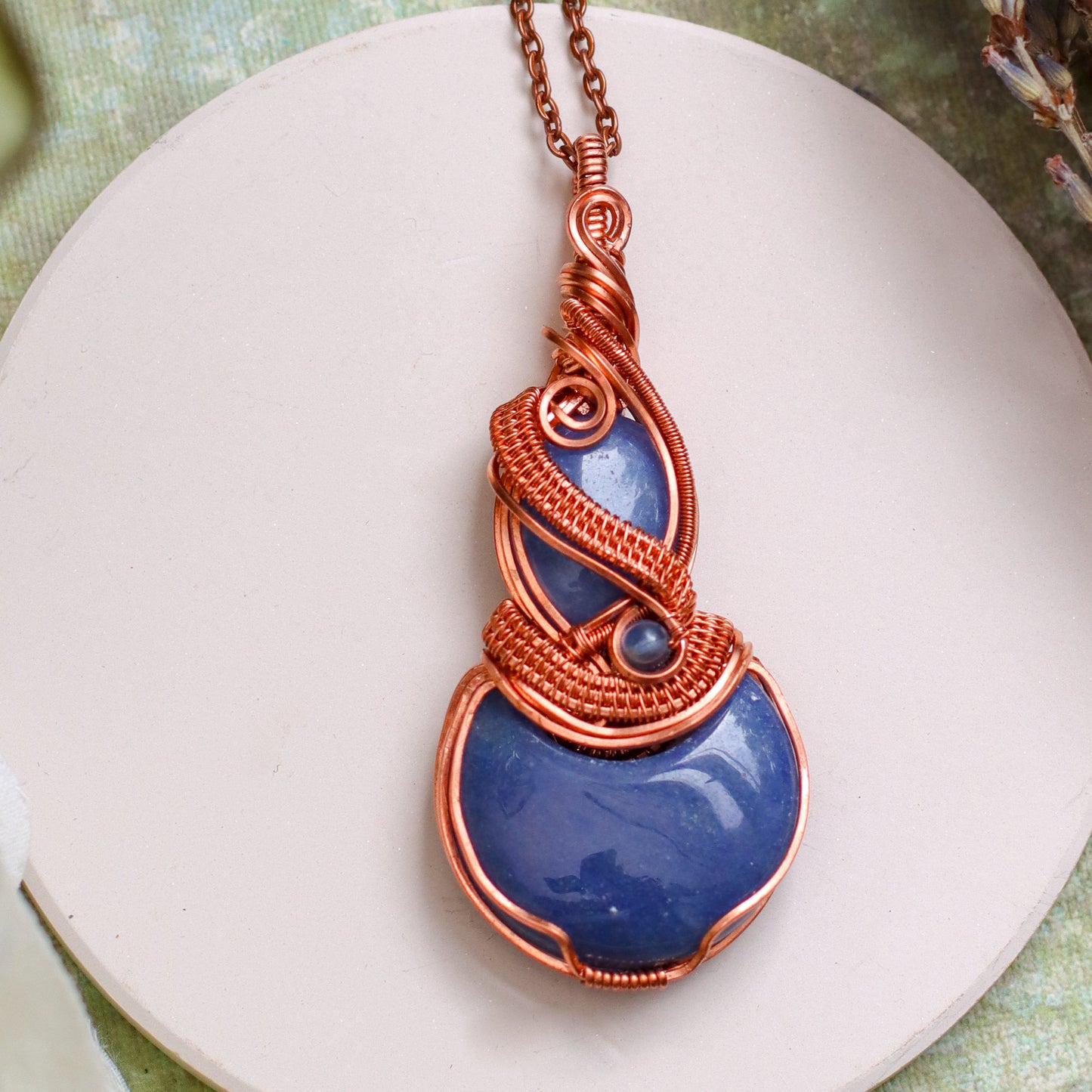 BOLD Double Blue Aventurine & Copper Necklace