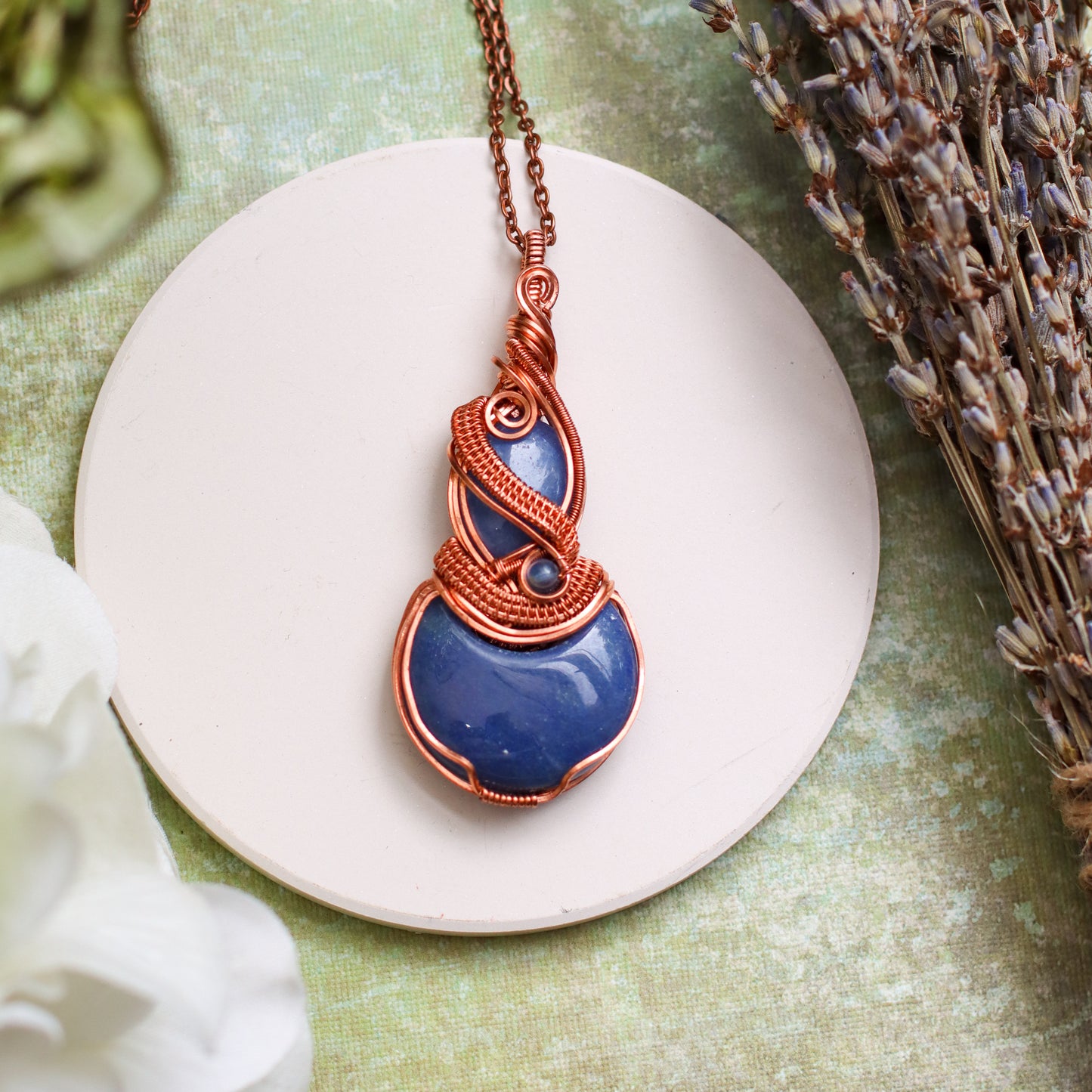 BOLD Double Blue Aventurine & Copper Necklace