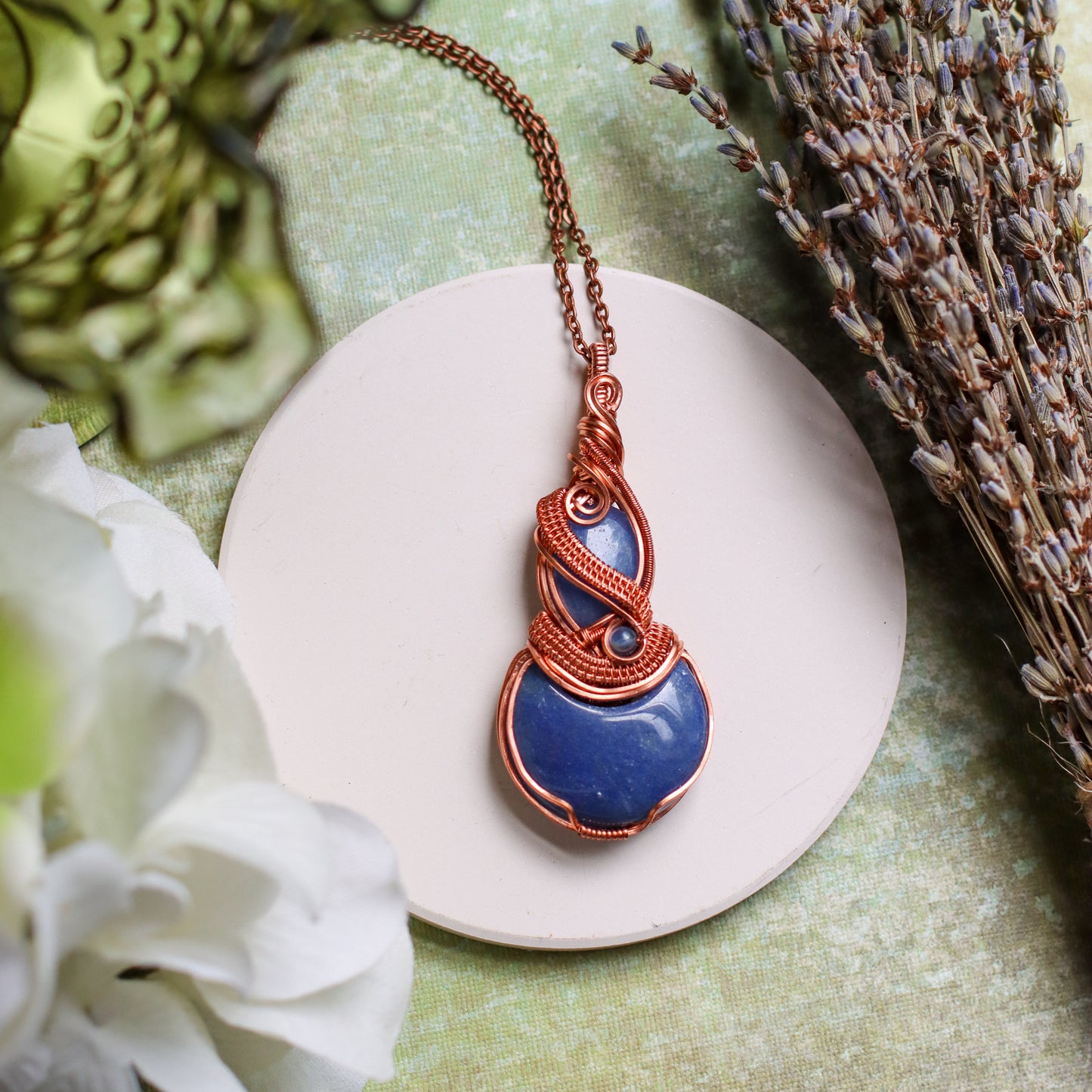 BOLD Double Blue Aventurine & Copper Necklace