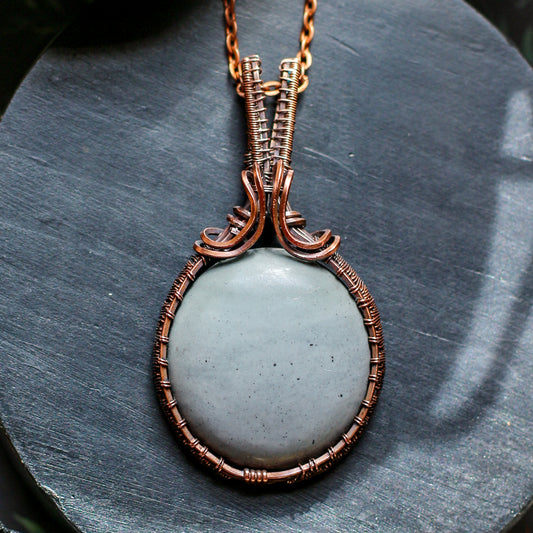 Round Jasper & Aged Copper Necklace