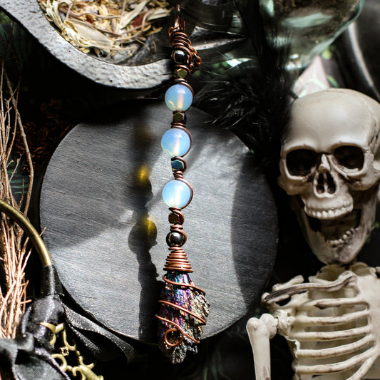 Kyanite Witches Broom Necklace (Aged Copper)