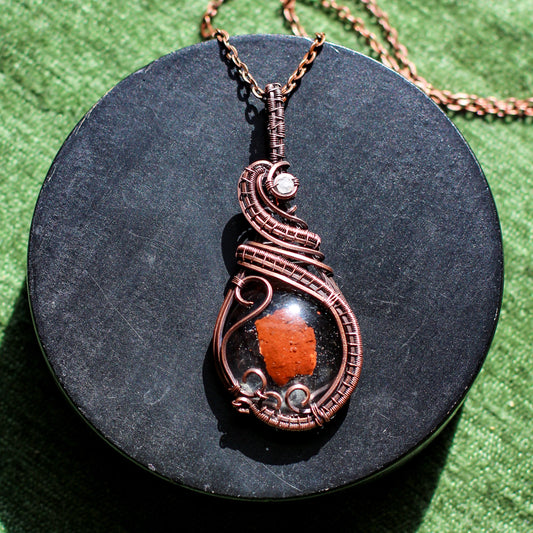 SPECIAL Norwich State Hospital Fragment Necklace with Moonstone & Copper Wire