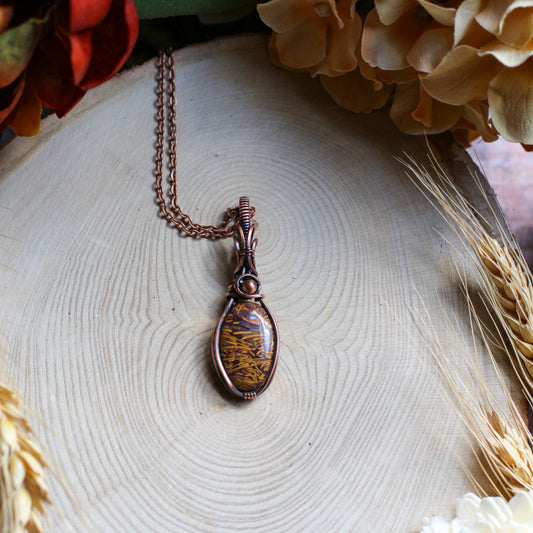 Calligraphy Jasper & Aged Copper Necklace