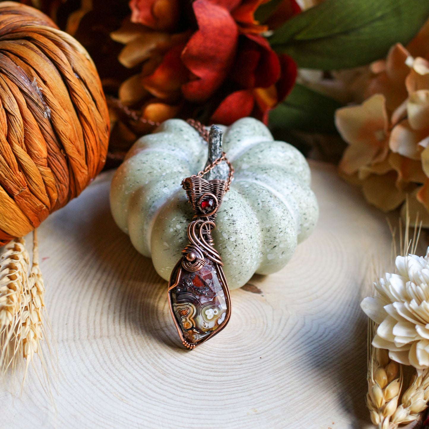 BOLD Faceted Crazy Lace Agate & Garnet Necklace