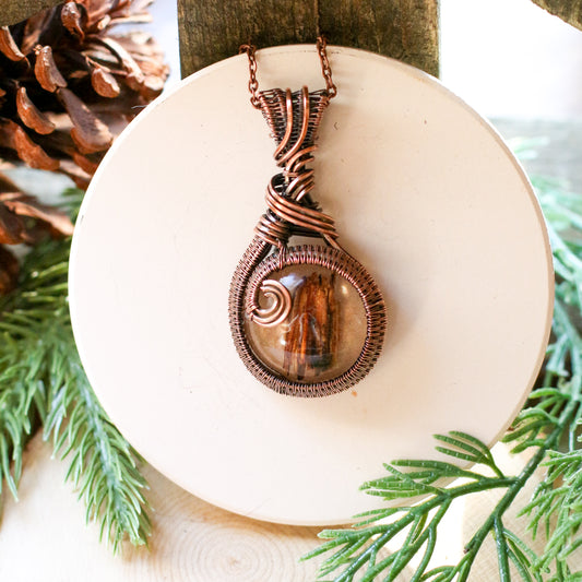 Large Genuine Arnold Estate (Conjuring House) Wood Fragment Necklace (Aged Copper)