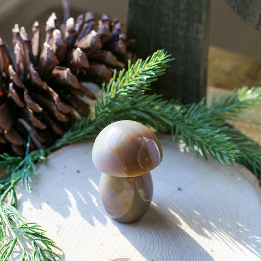Large Agate Mushroom Crystal Sculpture