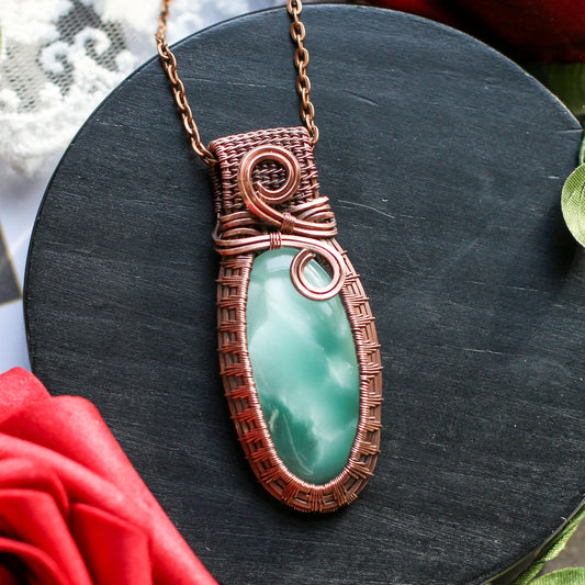 Hemimorphite & Aged Copper Necklace