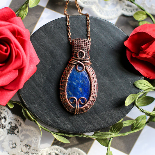 Bold Lapis Lazuli & Aged Copper Necklace
