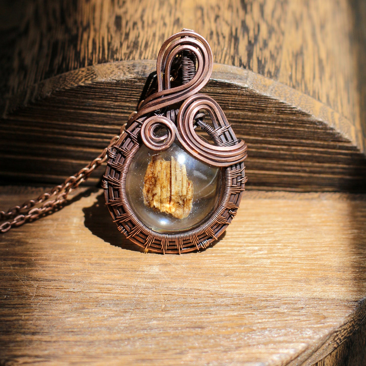 Genuine Arnold Estate (Conjuring House) Wood Fragment Necklace (Aged Copper)