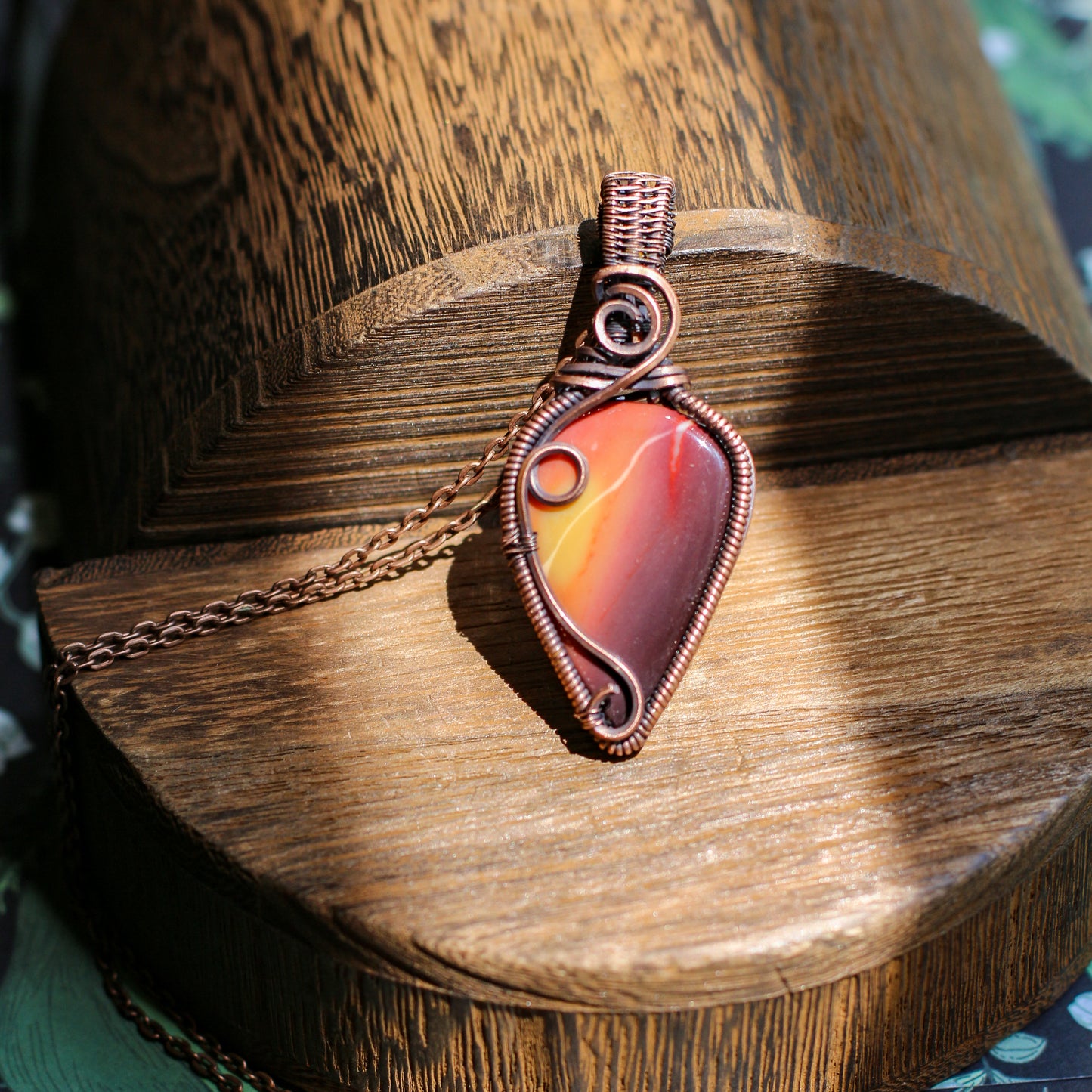 High Quality Mookaite & Aged Copper Necklace