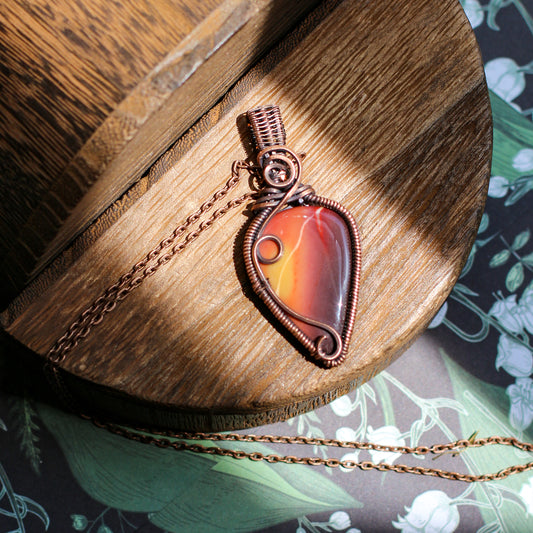 High Quality Mookaite & Aged Copper Necklace