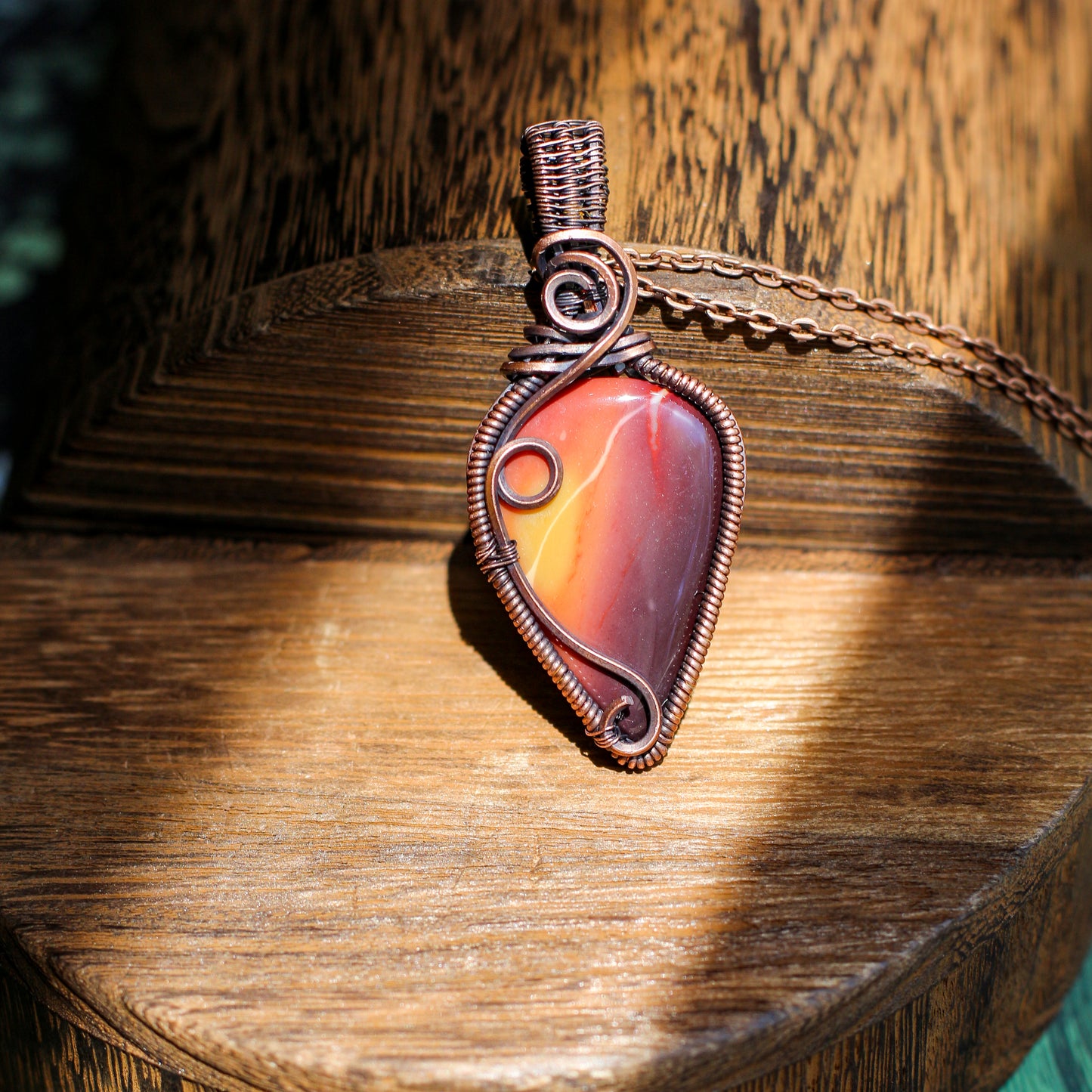 High Quality Mookaite & Aged Copper Necklace