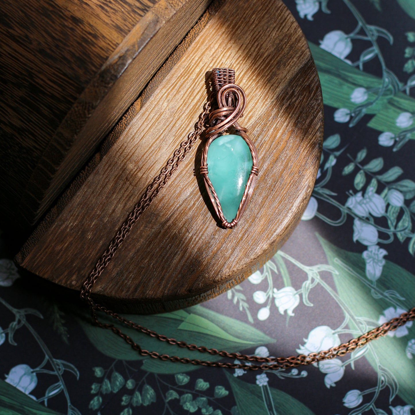 Hemimorphite & Aged Copper Necklace