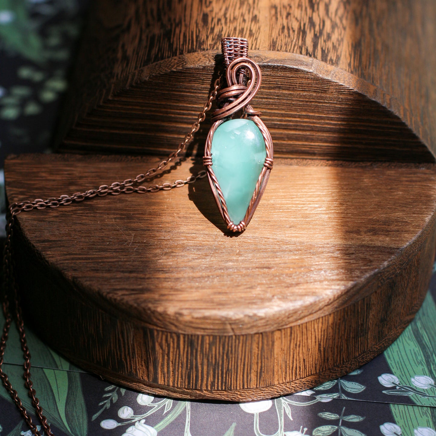 Hemimorphite & Aged Copper Necklace