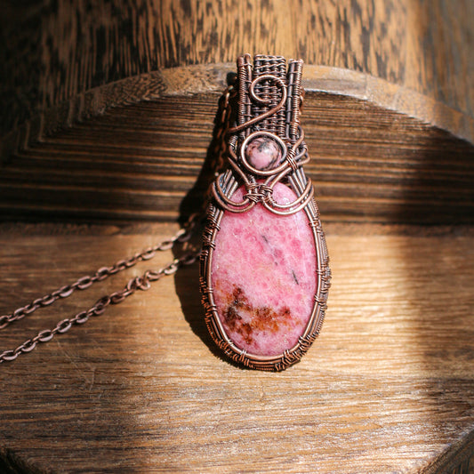 Rhodonite & Aged Copper Necklace