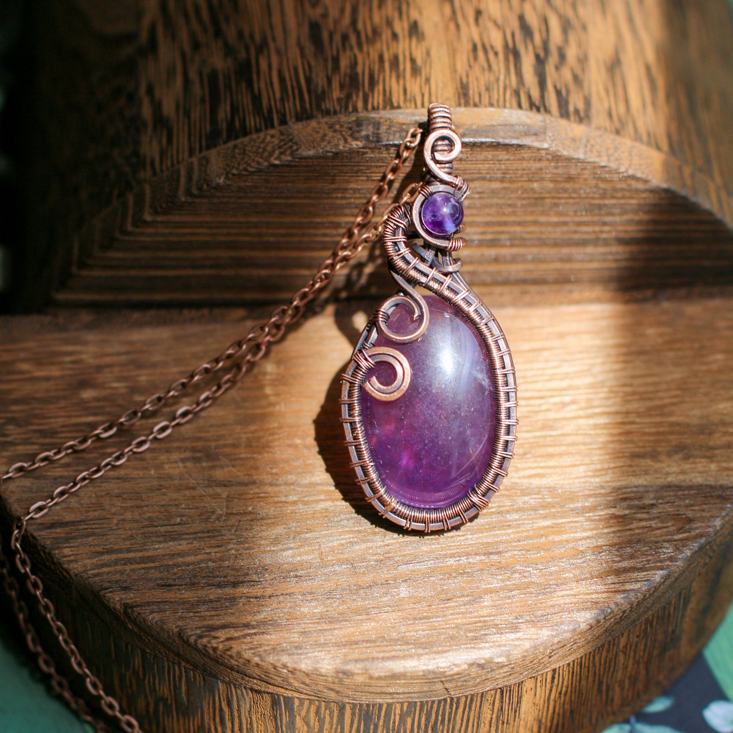 Amethyst & Aged Copper Necklace