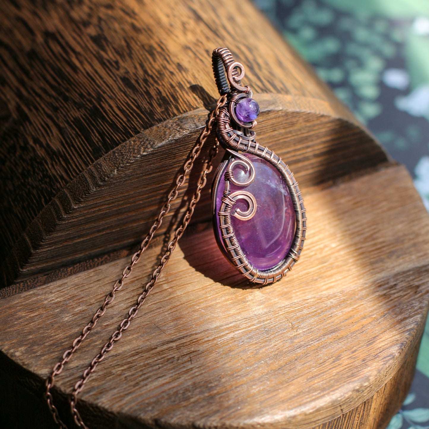 Amethyst & Aged Copper Necklace